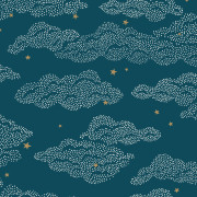 Papier peint intissé Little Clouds bleu nuit - Happy Kids Club - Caselio - HKC107646612