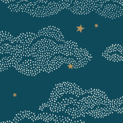 Papier peint intissé Little Clouds bleu nuit - Happy Kids Club - Caselio - HKC107646612