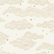 Papier peint intissé Little Clouds blanc or - Happy Kids Club - Caselio - HKC107640223