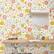Papier peint intissé Capucine bleu - Happy Kids Club - Caselio - HKC107630212