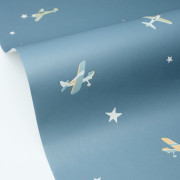 Papier peint intissé Funny Planes bleu nuit - Happy Kids Club - Caselio - HKC107626234