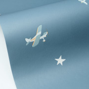 Papier peint intissé Funny Planes bleu nuit - Happy Kids Club - Caselio - HKC107626234