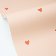 Papier peint intissé Sweet Heart rouge rose - Happy Kids Club - Caselio - HKC107604850