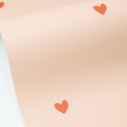 Papier peint intissé Sweet Heart rouge rose - Happy Kids Club - Caselio - HKC107604850
