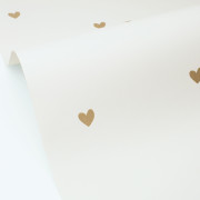 Papier peint intissé Sweet Heart blanc or - Happy Kids Club - Caselio - HKC107600271