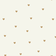 Papier peint intissé Sweet Heart blanc or - Happy Kids Club - Caselio - HKC107600271