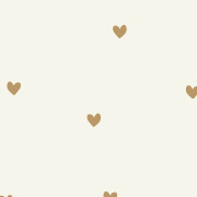 Papier peint intissé Sweet Heart blanc or - Happy Kids Club - Caselio - HKC107600271