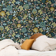Papier peint intissé Magic Forest bleu nuit - Happy Kids Club - Caselio - HKC107586287