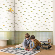 Papier peint intissé Pick Up vert jaune - Happy Kids Club - Caselio - HKC107570727