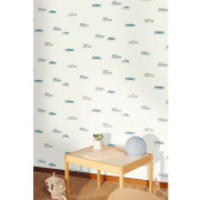 Papier peint intissé Pick Up bleu beige - Happy Kids Club - Caselio - HKC107570618