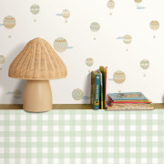 Papier peint intissé Victoria Vichy vert d'eau - Happy Kids Club - Caselio - HKC104420764