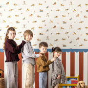 Soubassement intissé Happy Circus bleu blanc rouge - 100x300cm - Happy Kids Club - Caselio - HKC107720864