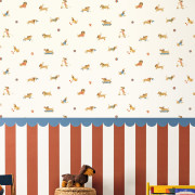 Soubassement intissé Happy Circus bleu blanc rouge - 100x300cm - Happy Kids Club - Caselio - HKC107720864