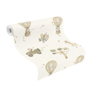 Papier peint intissé Jungle Aérienne beige - Kids World II - Rasch - 302011