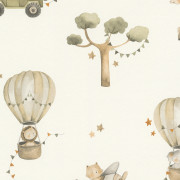 Papier peint intissé Jungle Aérienne beige - Kids World II - Rasch - 302011