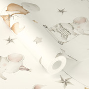Papier peint intissé Animaux du Cirque rose - Kids World II - Rasch - 301922
