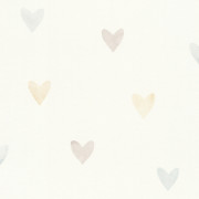 Papier peint intissé Cœur Aquarelle gris - Kids World II - Rasch - 301724
