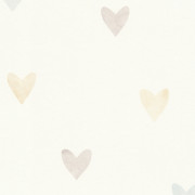 Papier peint intissé Cœur Aquarelle gris - Kids World II - Rasch - 301724