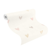 Papier peint intissé Cœur Aquarelle rose - Kids World II - Rasch - 301717
