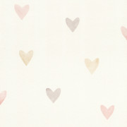 Papier peint intissé Cœur Aquarelle rose - Kids World II - Rasch - 301717