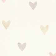 Papier peint intissé Cœur Aquarelle rose - Kids World II - Rasch - 301717