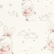 Papier peint intissé Ballerie Lapine - Kids World II - Rasch - 301656