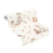 Papier peint intissé Tipi rose - Kids World II - Rasch - 301427