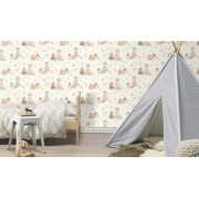 Papier peint intissé Tipi rose - Kids World II - Rasch - 301427