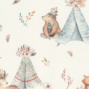 Papier peint intissé Tipi bleu - Kids World II - Rasch - 301410