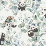 Papier peint intissé Panda Eucalyptus vert - Kids World II - Rasch - 301144