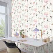Papier peint intissé Fleurs des Champs rose - Kids World II - Rasch - 300642