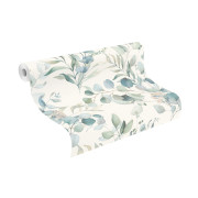 Papier peint intissé Eucalyptus bleu vert - Kids World II - Rasch - 300215