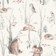 Papier peint intissé Animaux de la forêt marron - Kids World II - Rasch - 300048