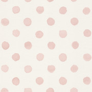 Papier peint intissé Pois Aquarelle rose - Kids World II - Rasch - 252019