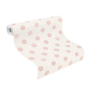 Papier peint intissé Pois Aquarelle rose - Kids World II - Rasch - 252019