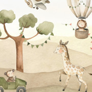Panoramique intissé Safari sable - 265X280cm - Kids World II - Rasch - 368000