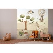 Panoramique intissé Safari sable - 265X280cm - Kids World II - Rasch - 368000