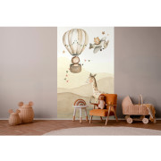 Panoramique intissé Montgolfière sable - 159X280cm - Kids World II - Rasch - 367997