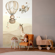 Panoramique intissé Montgolfière sable - 159X280cm - Kids World II - Rasch - 367997