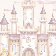 Panoramique intissé Château Princesse rose - 159X280cm - Kids World II - Rasch - 367980