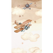 Panoramique intissé Avion marron - 159X280cm - Kids World II - Rasch - 367966