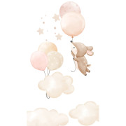 Panoramique intissé Faon Ballon rose - 159X280cm - Kids World II - Rasch - 367959