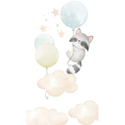 Panoramique intissé Raton Laveur Ballon - 159X280cm - Kids World II - Rasch - 367942
