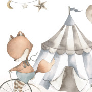 Panoramique intissé Cirque bleu - 159X280cm - Kids World II - Rasch - 367928