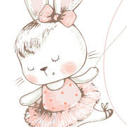 Panoramique intissé Lapine Ballerine - 159X280cm - Kids World II - Rasch - 367898