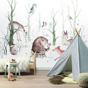 Panoramique intissé Animaux de la forêt - 318X280cm - Kids World II - Rasch - 364903