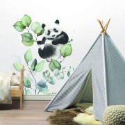 Panoramique intissé Panda Eucalyptus - 159X280cm - Kids World II - Rasch - 364835