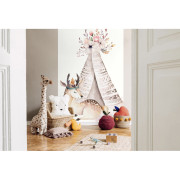 Panoramique intissé Cerf Tipi rose - 159X280cm - Kids World II - Rasch - 367904