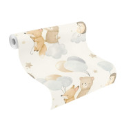 Papier peint intissé Animaux Ballons bleu - Kids World II - Rasch - 302127