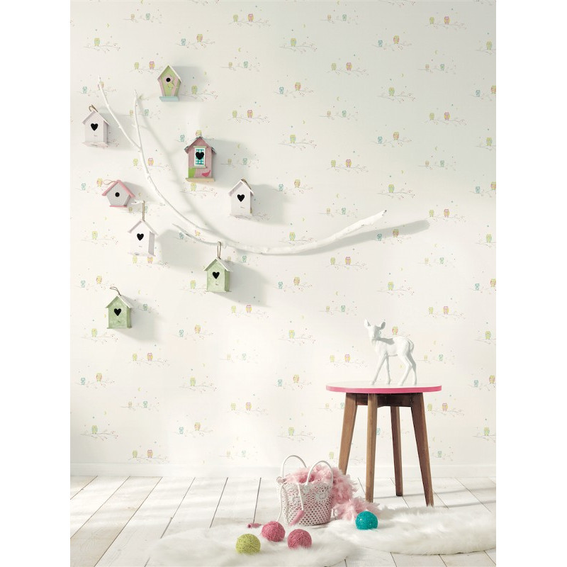 Papier Peint Chouettes - ARC-EN-CIEL - Casadeco - CFT25807156